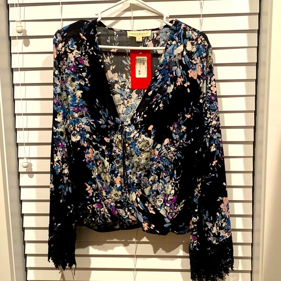 Lovestitch Tencel Puff Sleeve Button Front Blouse